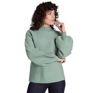 NEW ModCloth Casual Keeper Mock Neck Balloon Sleeve Sweater Size Large